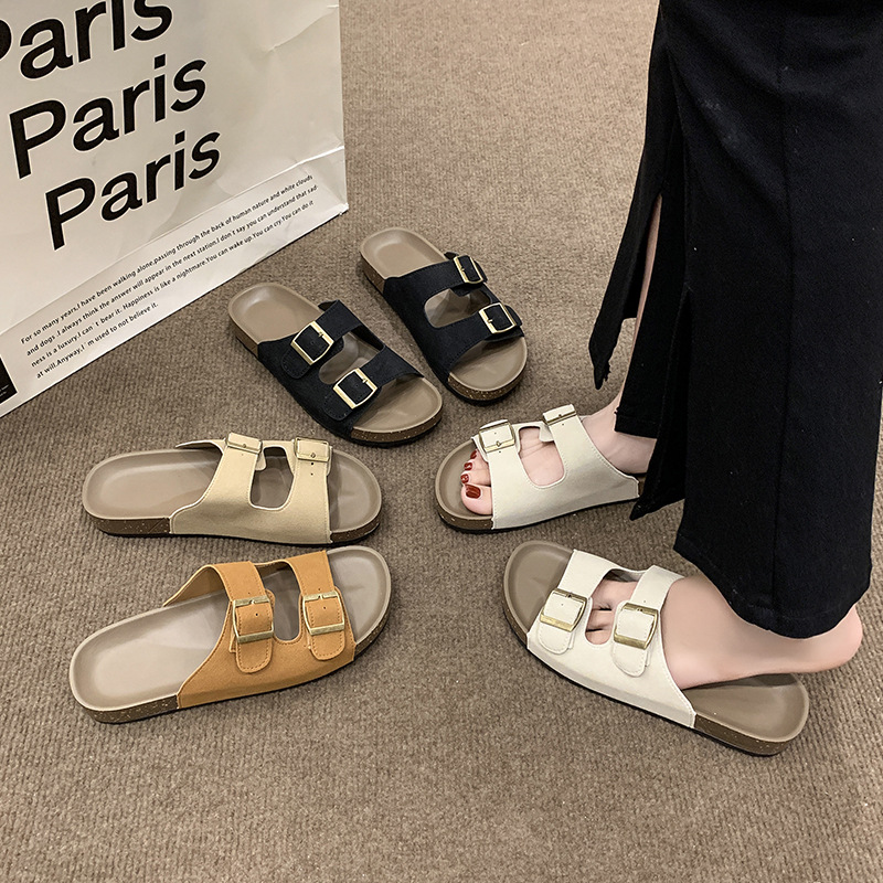 Slippers Women's Summer Outwear Fashion 2024 New Style Dress High-End Flat Shoes for Men and Women Birkenstocks Sandals