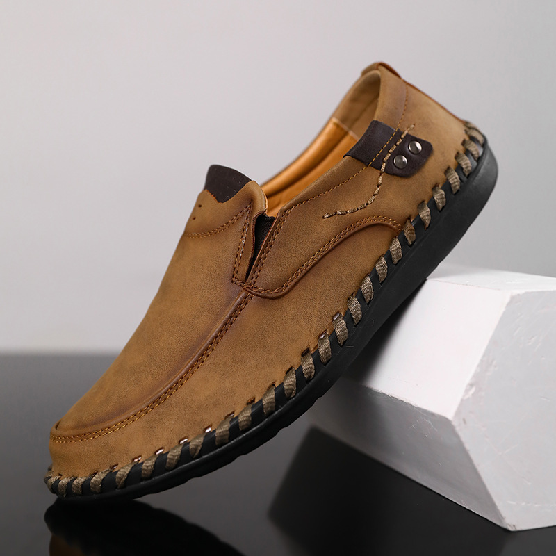 2025 Independent Site Cross-Border Plus-Size Dropshipping Outdoor Aliexpress Men's Amazon Leather Shoes Men's Loafers