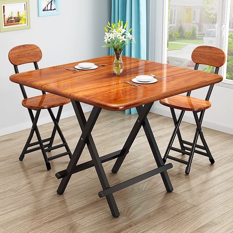 Folding table, dining table, home simple dining table, outdoor portable stall, folding table and chairs, rental small apartment, square table