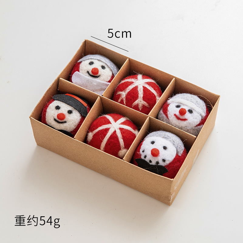 Picture of NUCHI Cross Border Christmas Decoration Wool Felt Snowflake Christmas Tree Decoration Ball Small Pendant Christmas Decoration Hanging Ornament