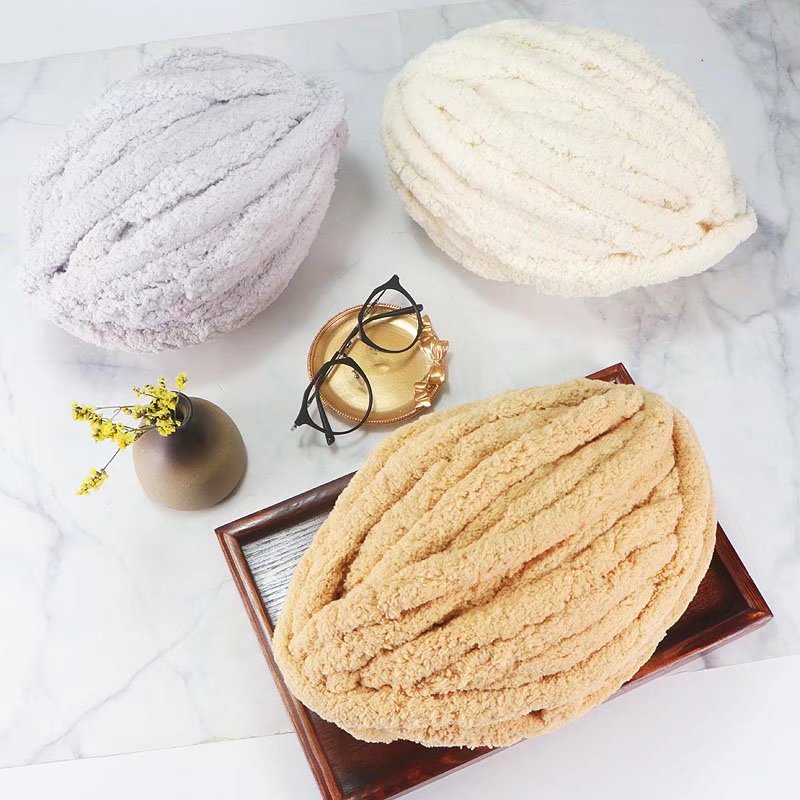 Picture of Thick ice strip wool cat tail thread sausage yarn ice island wool hook bag cushion soft finger knitted blanket cat nest thread