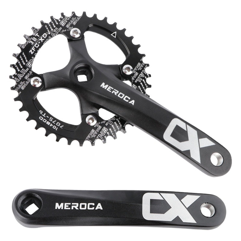 Meroca Mountain Bike Crankset 104Bcd Square Hole Crank 8/9/10/11 Fast Positive and Negative Tooth Modified Single Disc