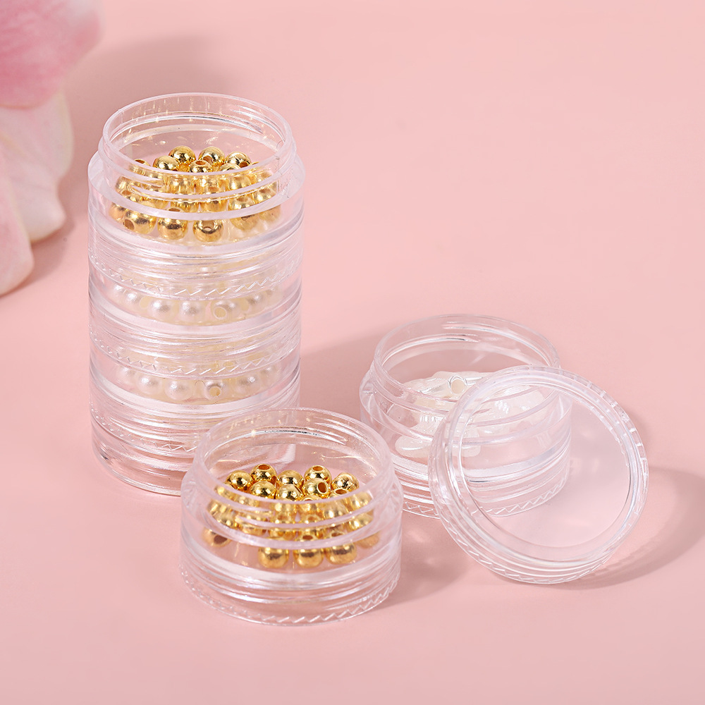Travel Cosmetics Storage Box Convenient Transparent Multi-layer PS Plastic Box Desktop Nail Art Beaded Six-link Bottle