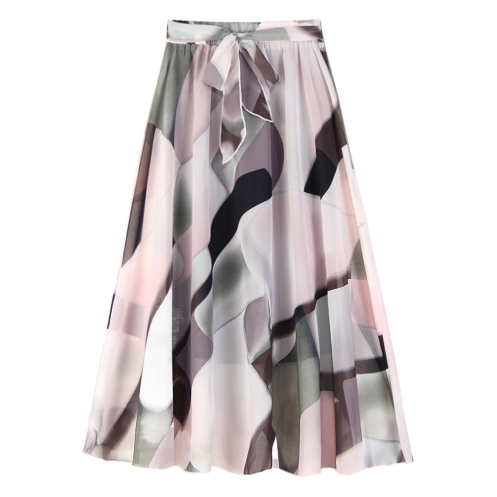 2025 Summer European and American Floral Swing Skirt Chiffon Skirt A-Line Skirt Easiest for Match Fashion Skirt Jr2221