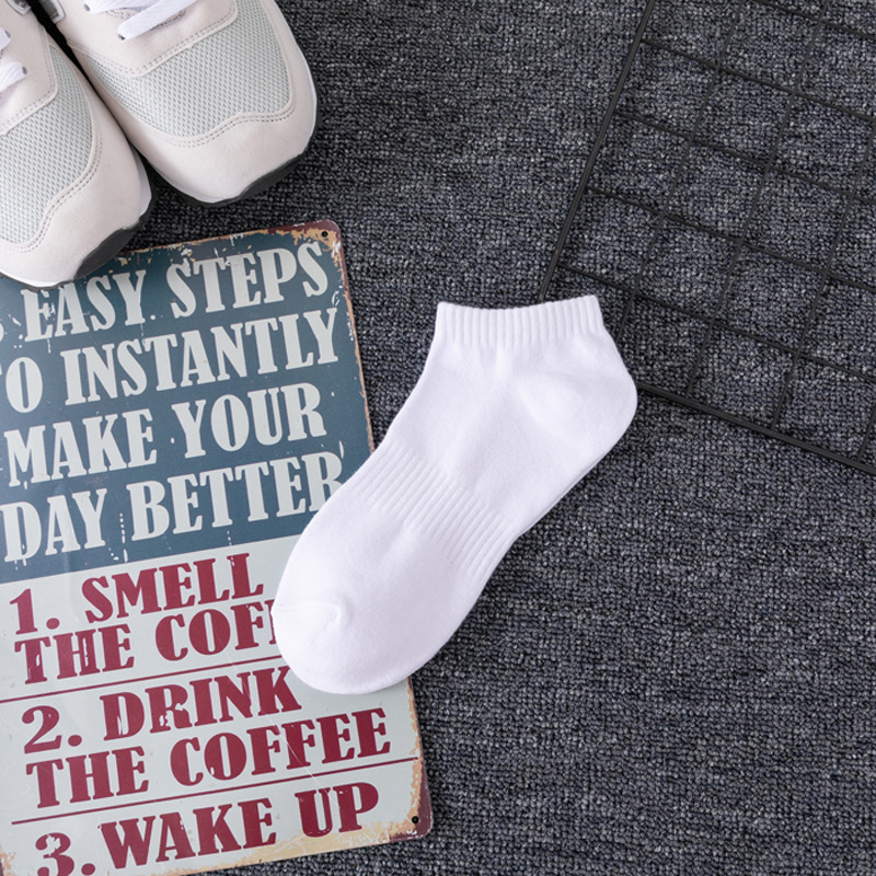 Picture of Socks New Wholesale Solid Color Mid-Calf Socks High Elastic Sports Socks Thickened Towel Bottom Black and White Men's Socks Zhuji Socks