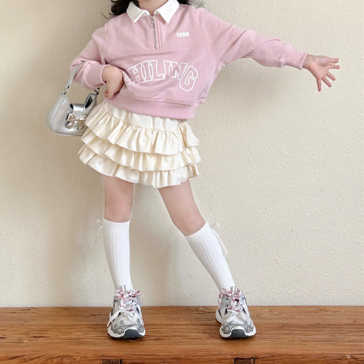 2025 Spring Children's Wear New Girls' Skirt Cake Skirt Baby Girl Sweet Western Style Three-Layer Pleated Skirt