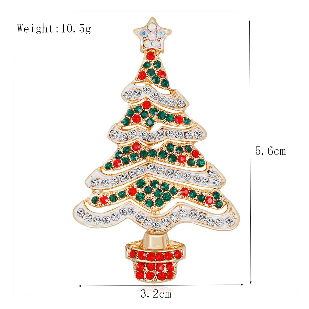 Picture of Lanhao European and American New Fashion Christmas Brooch Christmas Tree Shoes Elk Wreath Snowflake Bell Pin Women