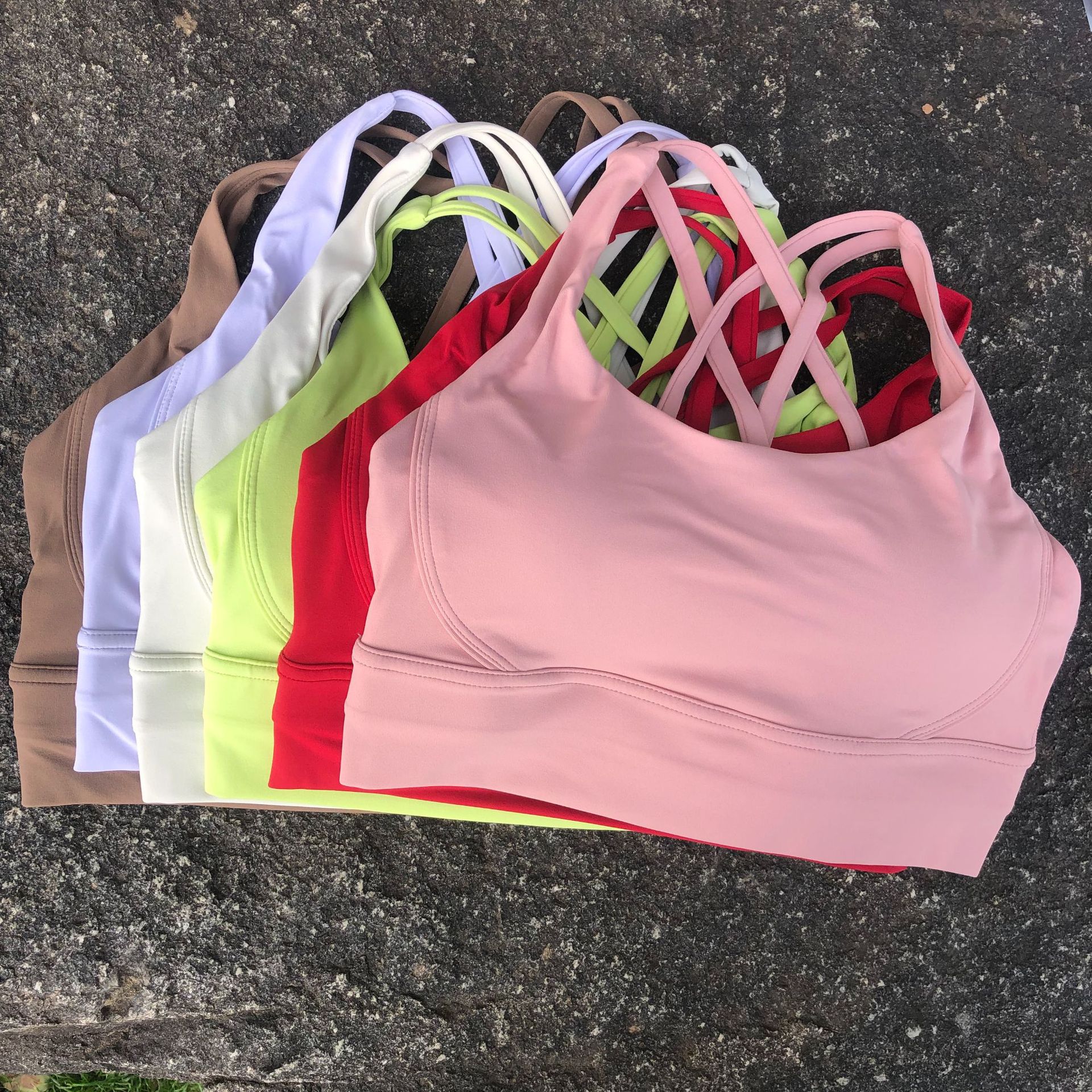 Wholesale classic high impact shock-proof back Cross women's sports underwear yoga gym training with chest pad