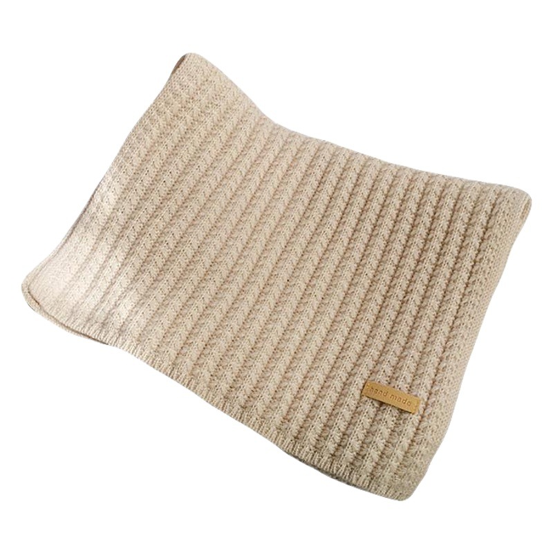 Ins Harajuku Style Chunky Knit Scarf for Women, Winter Thickened Warm Neck Warmer, Student Solid Color Trendy Deer Plush