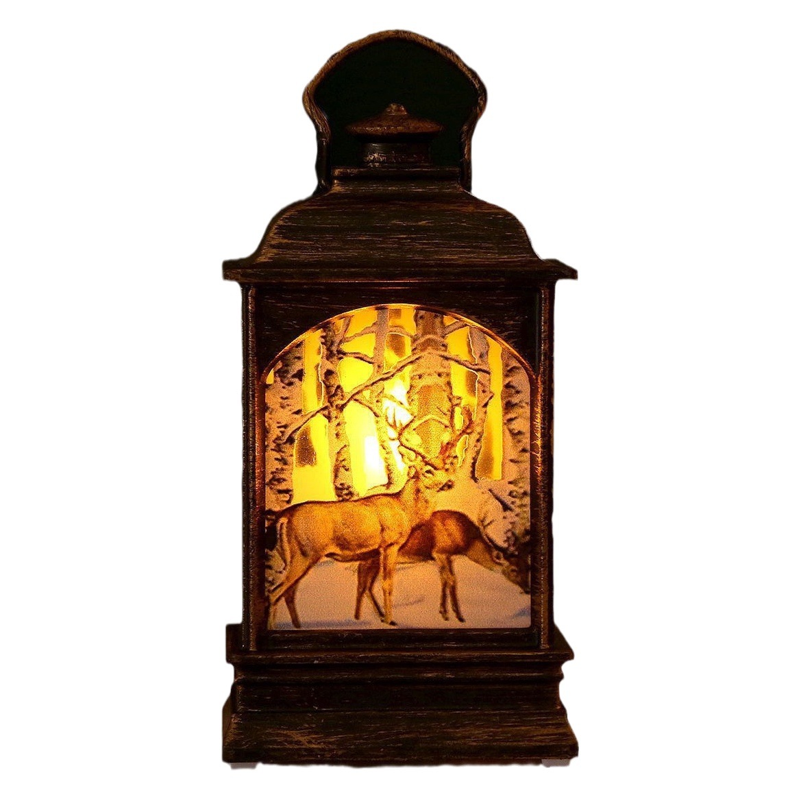 Cross-border new Christmas decoration retro small flat wind light Santa Claus decoration portable luminous night light decoration