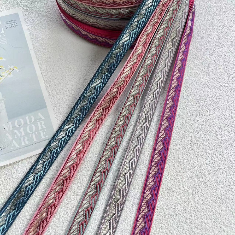 Ethnic Jacquard Ribbon Geometric Stripe Clothing Accessories AH-2866 Width 1.5CM