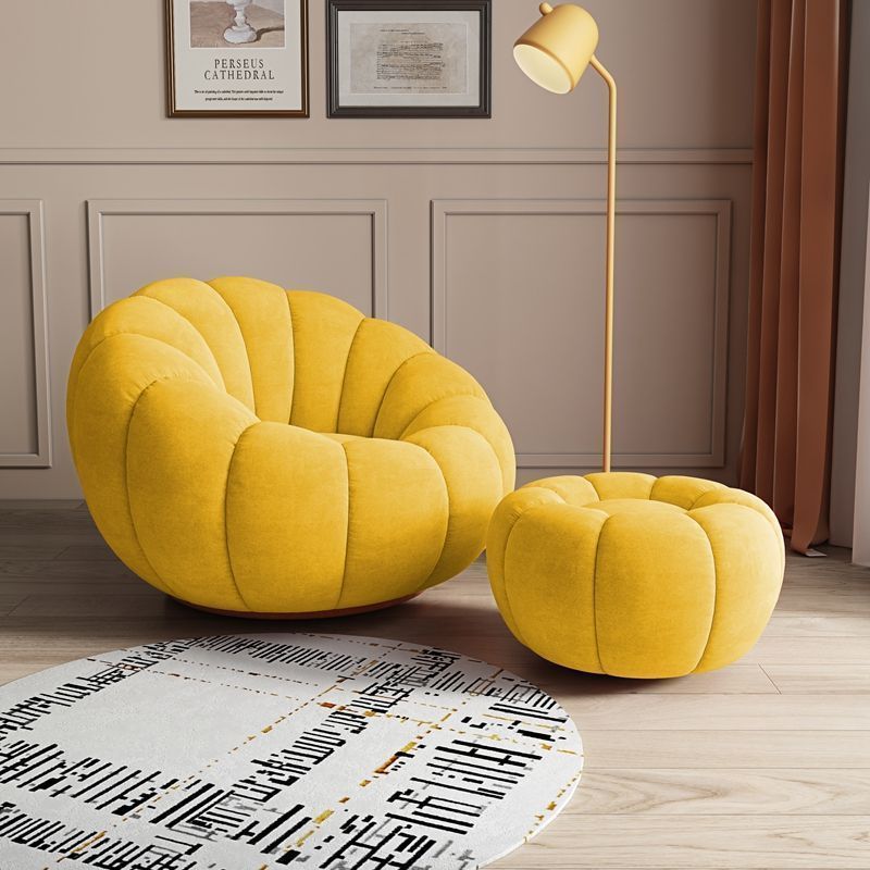 Picture of Internet celebrity pumpkin lazy sofa, single and double sofa chair, lambswool sofa balcony, swivel lounge chair, can lie down and sleep