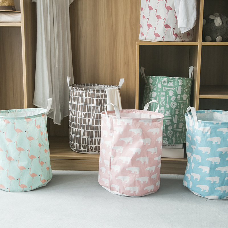 Picture of Nordic style simple laundry basket fabric storage basket home laundry basket dirty clothes storage basket bathroom laundry basket