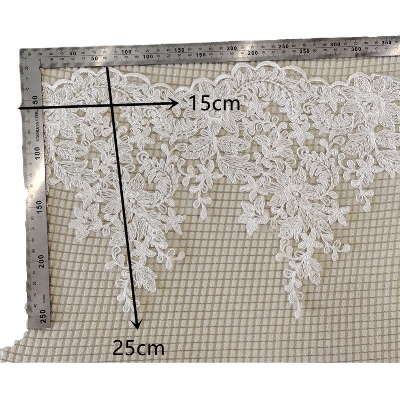 new white flower wedding veil curtain clothing wide lace tablecloth diy accessories accessories decoration