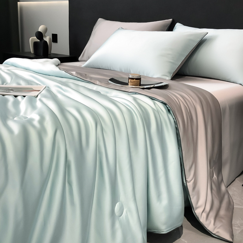 Picture of Class A Lyocell Fiber Tencel Summer Quilt Four-piece Superior Air-conditioning Quilt Summer Cool Quilt Core Machine Washable Thin Quilt