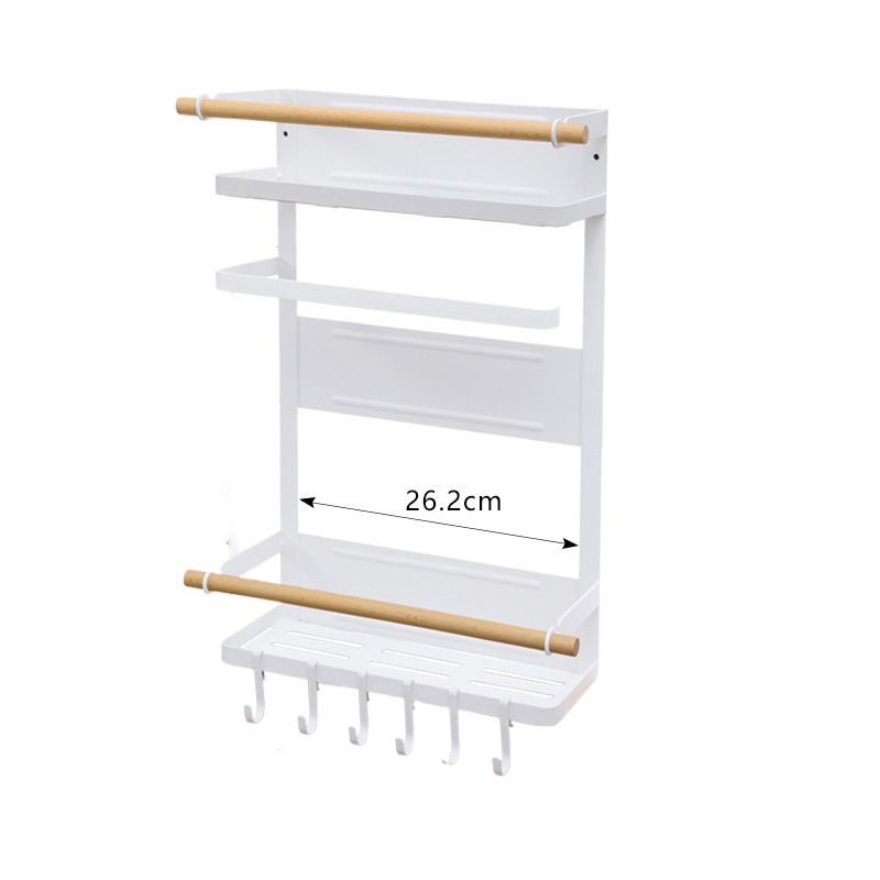 Picture of Japanese-Style Refrigerator Magnetic Absorption Storage Rack Side Storage Rack Wall-Mounted Multi-Layer Side Magnet Refrigerator Side Wall Hanger