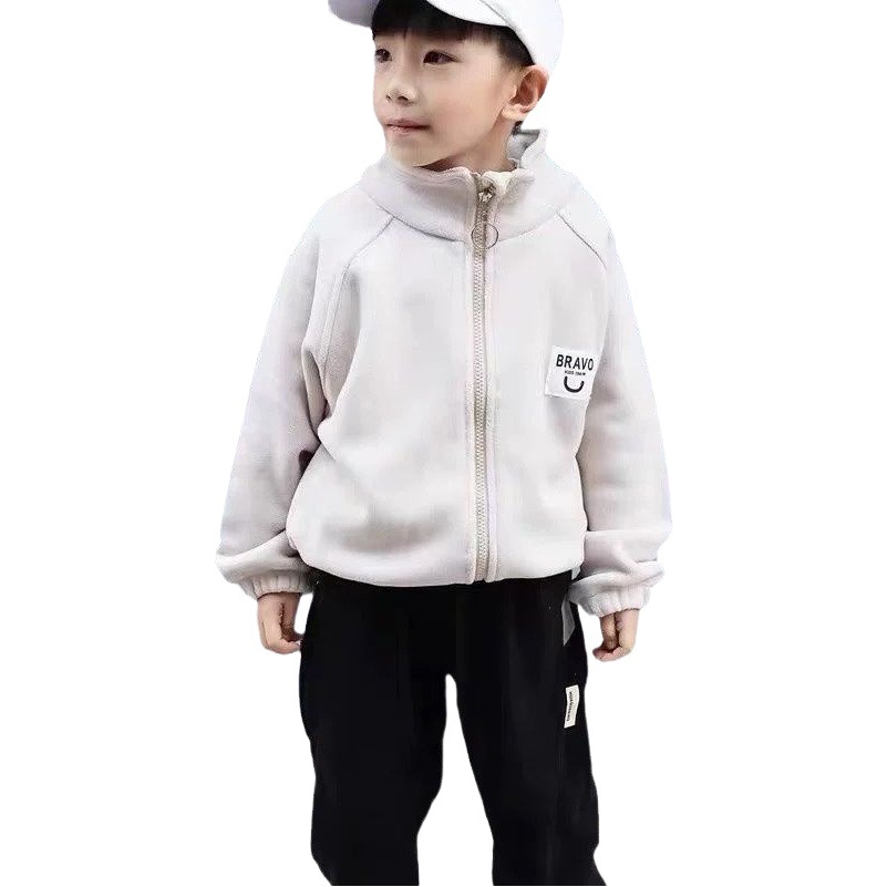 Boys' coat autumn and winter 2023 new children's school uniform winter inner wear children's Polar Fleece Baby thin fleece boy
