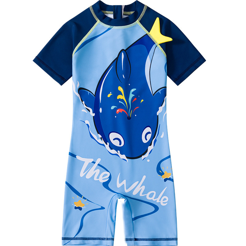 Picture of Children's Swimwear Boys' one-piece Swimwear New Sunscreen Training Swimwear Big Boys Swimming Equipment Wholesale