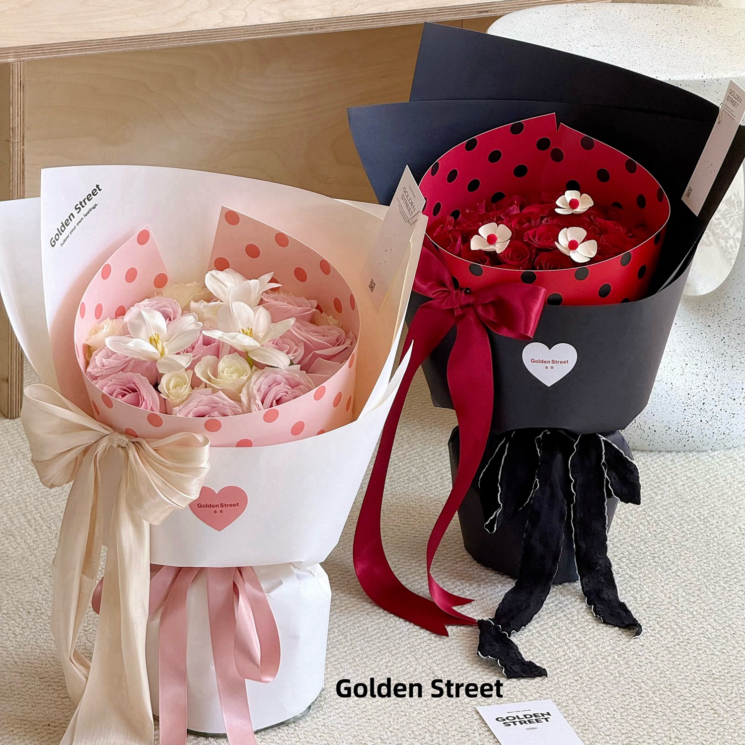 Yitong Valentine's Day Waltz Stereotype Pieces Blossom Dot One-piece Lining Blossom Round Stereotype Pieces Florist Material