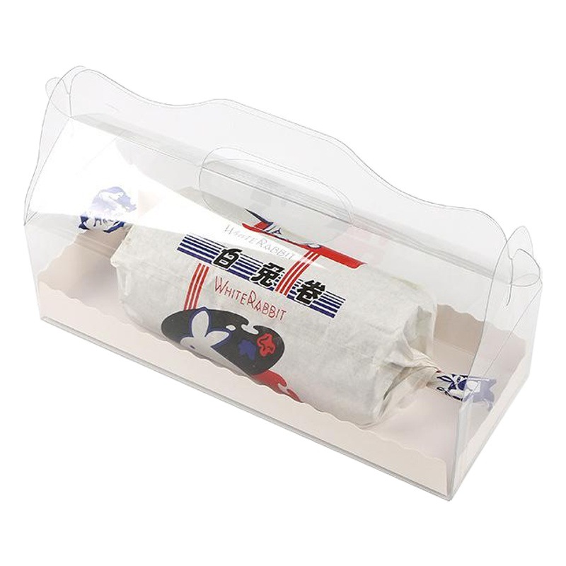 Plastic PET transparent portable western point box Internet famous Swiss towel cake roll packing box baking biscuits packaging box