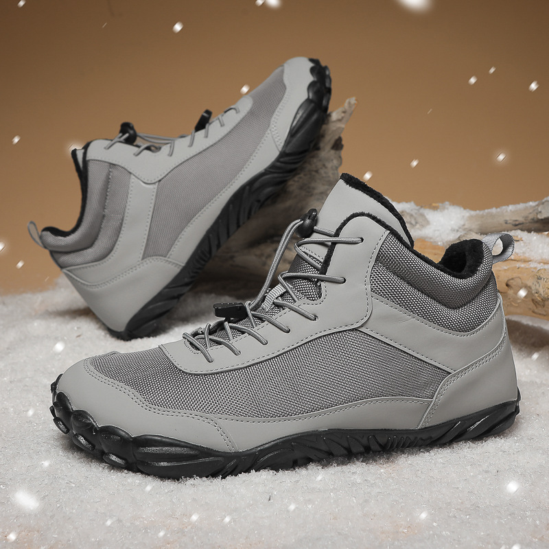 Outdoor Five-finger Snow Boots 2024 Cross-border Autumn and Winter Men and Women Couple Waterproof Cotton Shoes fleece-lined Thickened Mountaineering Cotton Boots