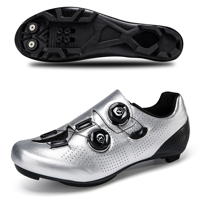 Picture of New Style Cycling Shoes with Lock Double Buckle Lock Shoes for Men and Women Road Bike Booster Shoes Hard Sole Mountain Bike Rubber Sole