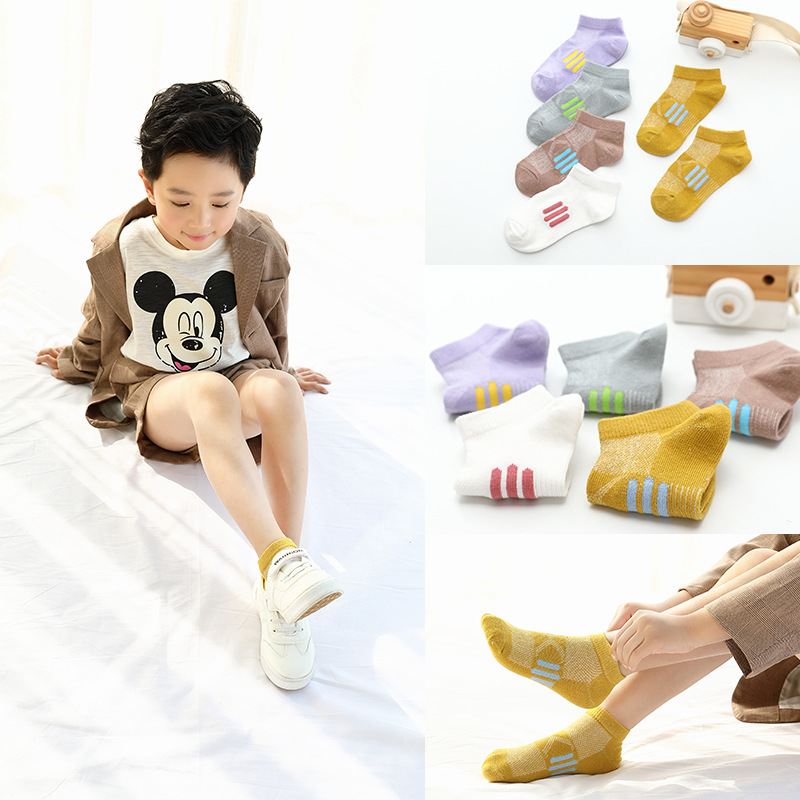 Picture of Mesh Children's Socks, Short Cotton Socks for Babies, Kids, and Older Children, Summer Boys and Girls Boat Socks, Breathable and Sweat-Absorbent