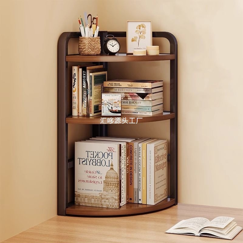 Desktop storage shelves, small desk corner bookshelves, desk writing desks, triangular storage racks, wall corner organizers