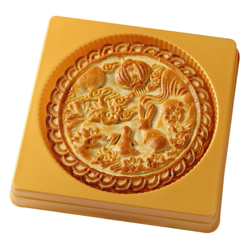1 jin cover PET thickened large moon cake holder 300g baking gift cake hair cake plastic holder packaging with cover holder