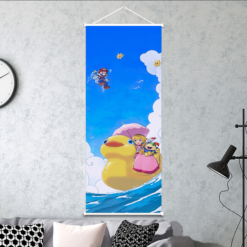 Picture of Super Mary game peripheral poster decorative painting Mario Bros Mario indoor wall scroll hanging painting