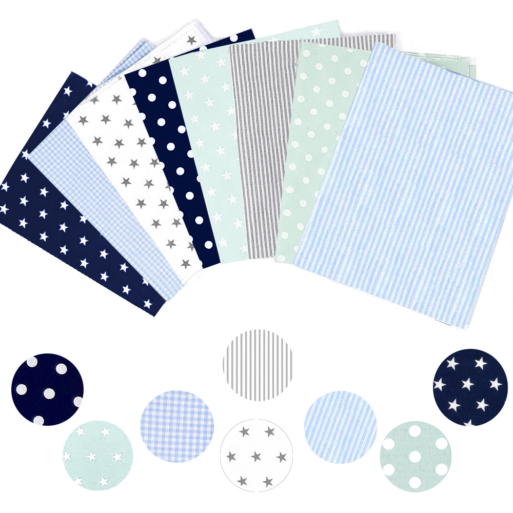 Picture of European Nordic handmade DIY patchwork twill fabric baby cotton printed cotton fabric group 25cm80cm
