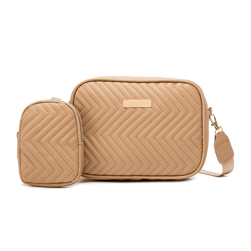 Picture of Ladies Bags Cross-border Fashion Women's Bag Distinctive Embroidered Small Square Bag Wide Shoulder Strap with Mini Coin Purse Batch