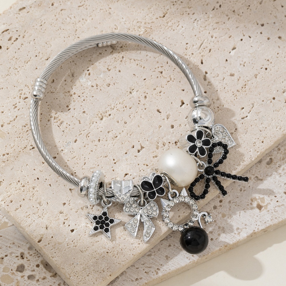 Pan family bracelet cross-border explosions DIY beaded bracelet pearl cat bow love five-pointed star fashion jewelry