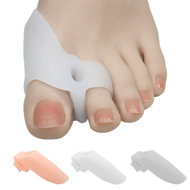Double-hole anti-abrasion toe separation correction sleeve for men and women thumb valgus orthopedic artifact toe splitting device