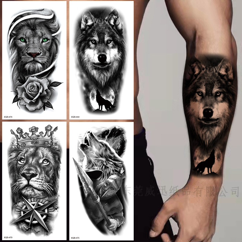 Cross-Border Direct Supply Small Full Arm Tattoo Stickers Flower Letters Plain Tattoo Stickers Ready-Made Stickers Tattoo