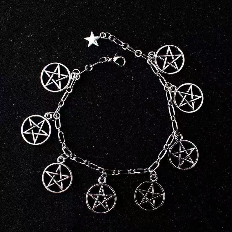 Suxin Cross-Border European and American Magic Witchcraft Five-Pointed Star Bracelet Pagan Star Wizard Gothic Hand Jewelry Wholesale