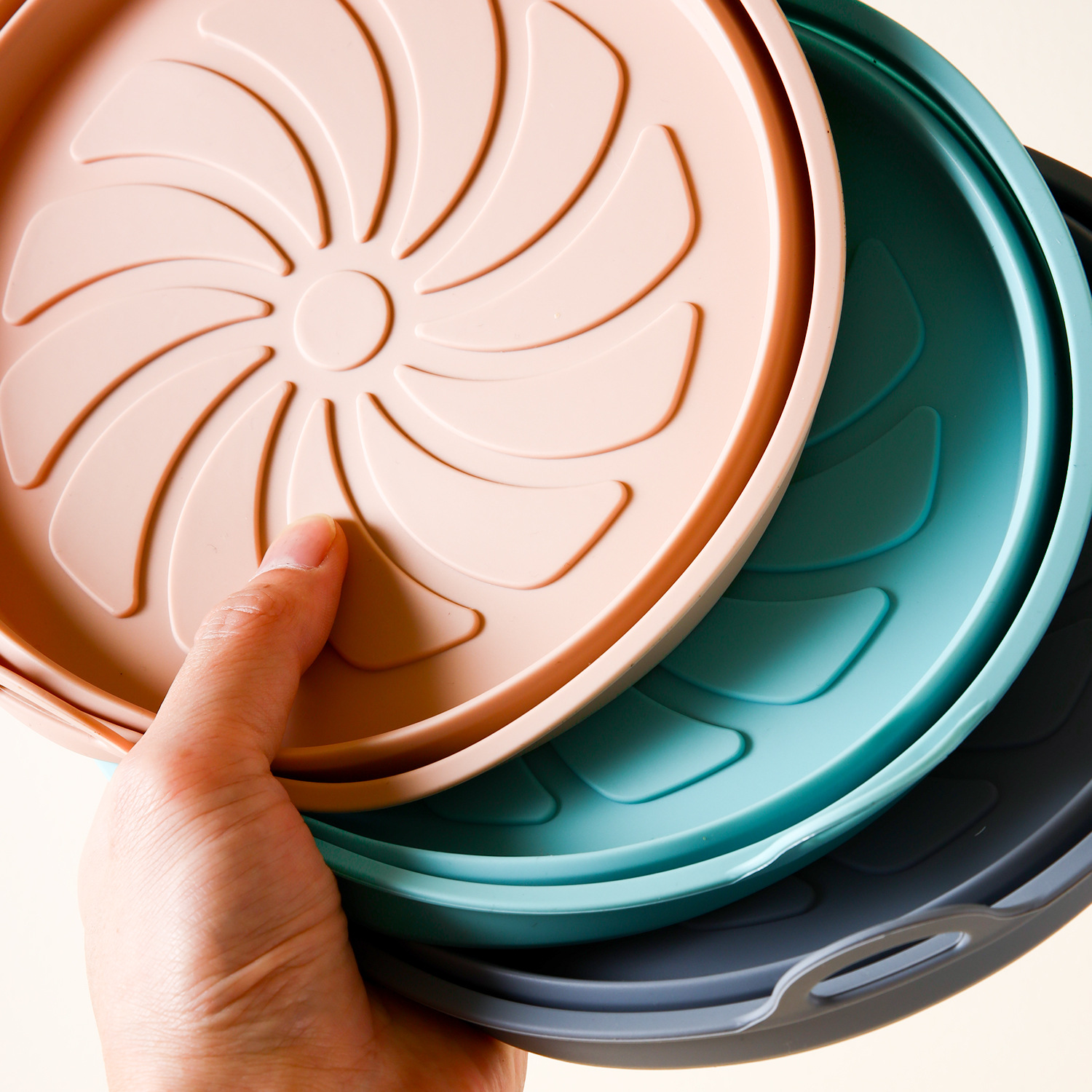 Picture of High temperature resistant folding silicone air fryer basket baking tray inner basket silicone pot air fryer