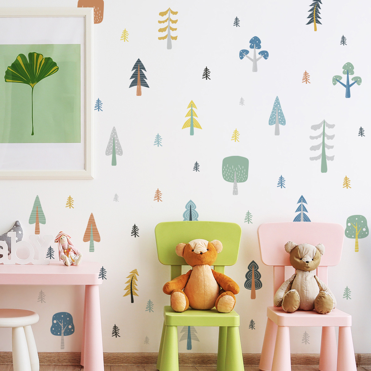 BM4035 Cartoon Forest Tree Room Decorative Wall Stickers Bedroom Background Wall Decorative Wall Stickers Factory
