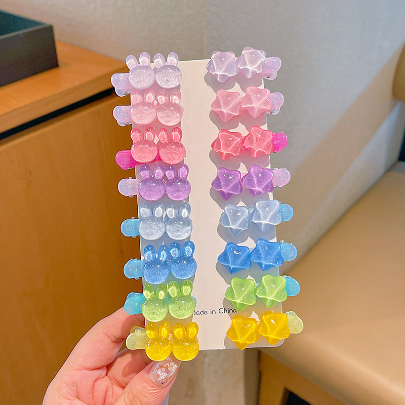 Picture of Children's Hairpin Batch Girl Candy Color Star Love Hairpin Bangs Side Clip Broken Hairpin Baby One-word Clip
