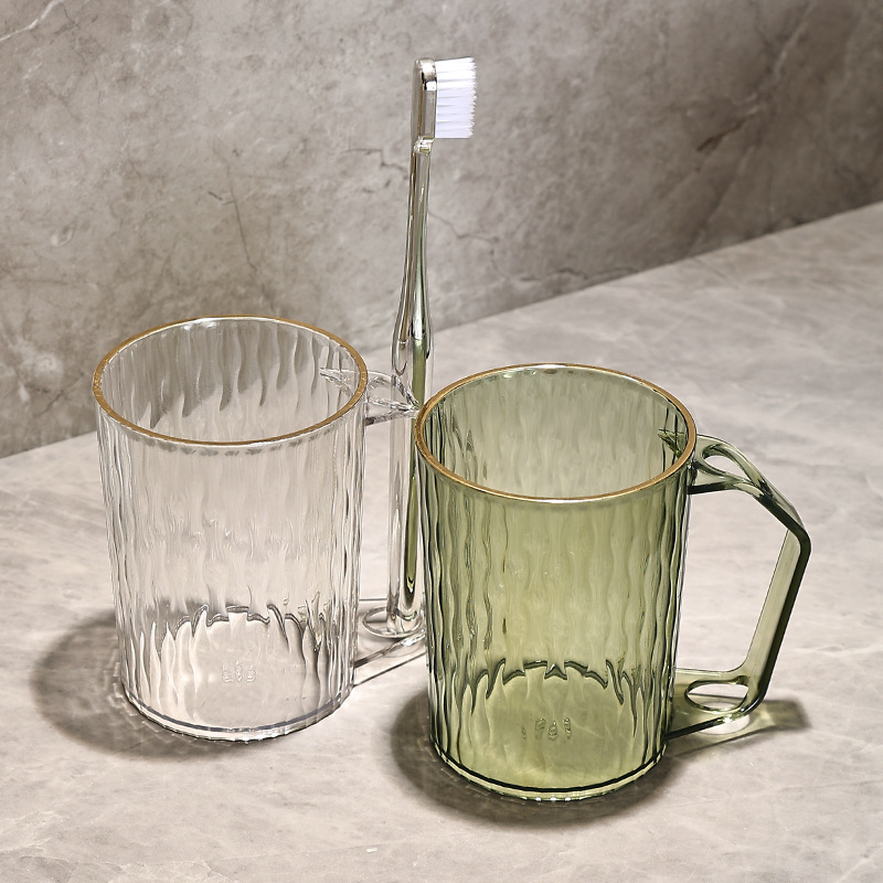 Picture of Wave Pattern Mouthwash Cup, Simple and Light Luxury Style, High-Looking Diamond Pattern Toothbrushing Cup, Couple Home Student Plastic Tooth Cup