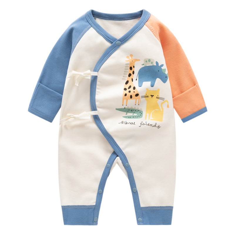 Newborn clothes autumn comfortable velvet cotton boneless baby jumpsuit children autumn and winter newborn lace-up romper in stock
