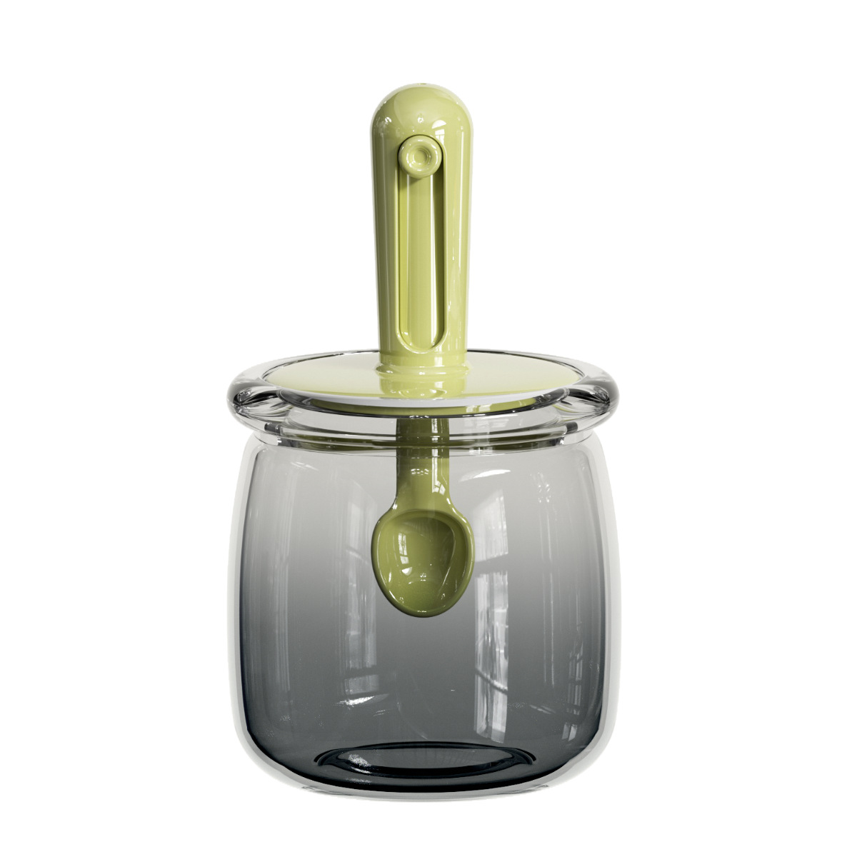 Picture of Seasoning Pot Spoon Lid Integrated Seasoning Box Household Kitchen Seasoning Bottling Oil Pot Sealed Salt Pot Seasoning Pot Moisture-proof