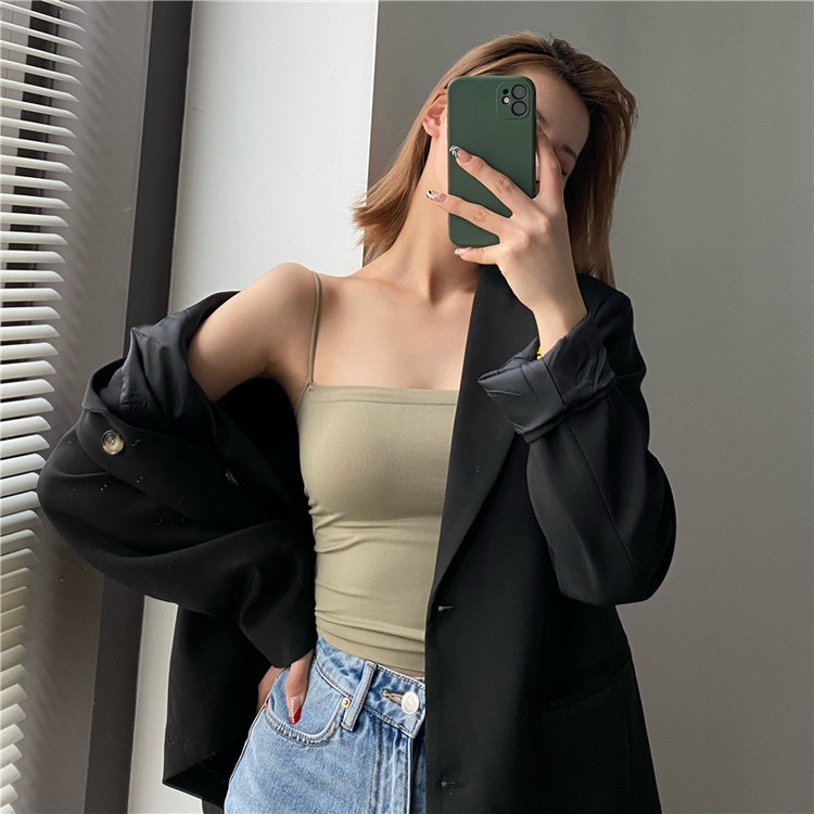Picture of Live Broadcast Popular 1806 Camisole Seamless Beautiful Back Latex Chest Pad Fixed Cup Outer Wear Bottoming Chest Wrap Intimates for Women