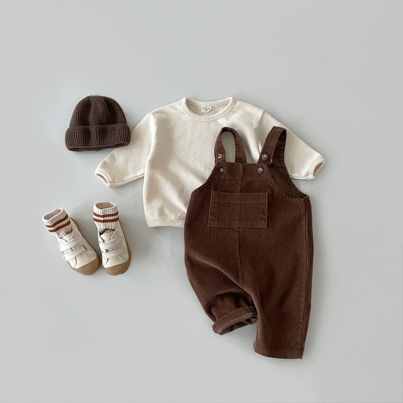 Picture of Children's Wear Infant and Toddler Korean-style Ins Spring and Autumn Unisex Infant and Toddler Multi-color Corduroy Korean-style Casual Strap Pants