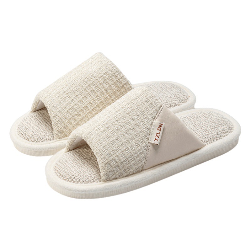 Linen Slippers for Women Summer Indoor Home Mute Non-Slip Couples 2025 New Breathable Sweat-Absorbent Slippers for Men All Seasons