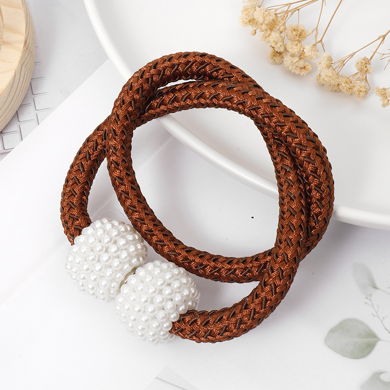 Picture of Curtain Straps Wholesale Small Pearl Magnetic Curtain Buckles Punch-Free Curtain Storage Binding Rope Drawstring Accessories