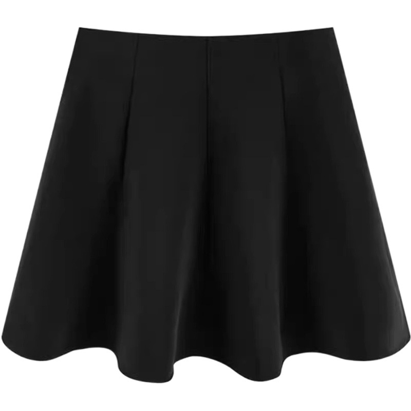 2024 Spring New Arrival Skirt Women's High Waist A- Line Umbrella Skirt College Style Black Slim-fit Anti-walking Sheath Skirt