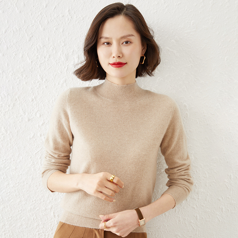 Picture of Bottoming Shirt Women's Knitted Sweater Women's Half-High Knitted Sweater Women's Cross-Border Knitwear Long-Sleeved Knitted Women's Bottoming Shirt Outer Wear