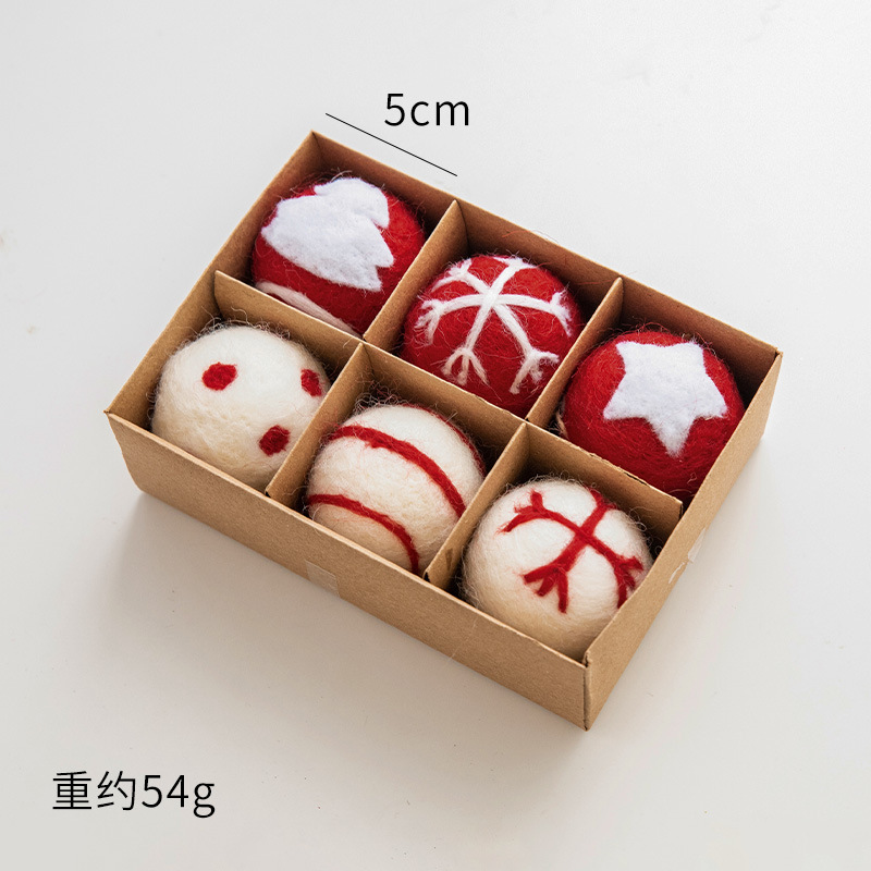 Picture of NUCHI Cross Border Christmas Decoration Wool Felt Snowflake Christmas Tree Decoration Ball Small Pendant Christmas Decoration Hanging Ornament