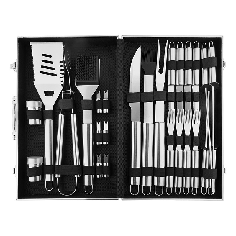 Amazon barbecue combination suit aluminum box Stainless Steel Grill suit bbq barbecue tool Grill combination